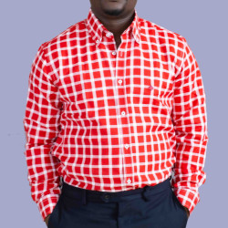 Chemise  homme Carrelé rouge