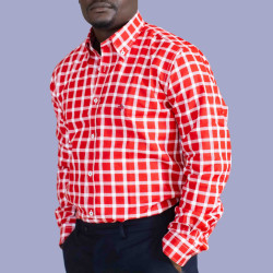Chemise  homme Carrelé rouge