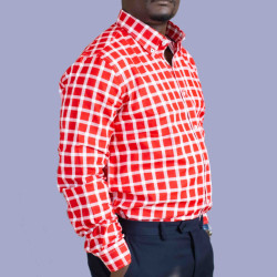 Chemise  homme Carrelé rouge